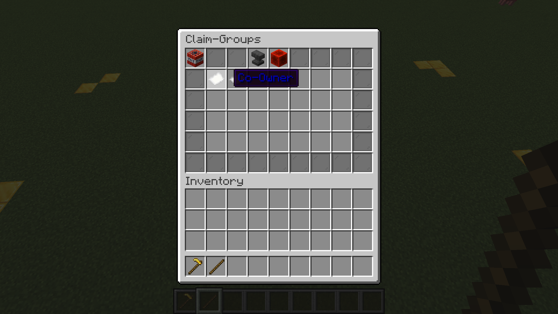 Menu Edit Permissiongroups aberto